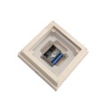 5" Sq. Neptune Halo Solar LED Lighted Vinyl Post Cap for Vinyl Fence and Railing (Khaki)