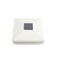 5" Sq. Neptune Halo Solar LED Lighted Vinyl Post Cap for Vinyl Fence and Railing (White)