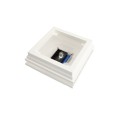 5" Sq. Neptune Halo Solar LED Lighted Vinyl Post Cap for Vinyl Fence and Railing (White)