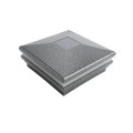 5.625" Sq. Neptune Halo Solar LED Lighted Vinyl Post Cap for Vinyl Fence and Railing (Antique Gray)