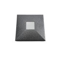 5.625" Sq. Neptune Halo Solar LED Lighted Vinyl Post Cap for Vinyl Fence and Railing (Antique Gray)