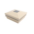 5.625" Sq. Neptune Halo Solar LED Lighted Vinyl Post Cap for Vinyl Fence and Railing (Beige)
