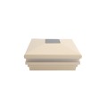 5.625" Sq. Neptune Halo Solar LED Lighted Vinyl Post Cap for Vinyl Fence and Railing (Beige)