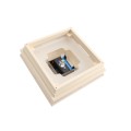 5.625" Sq. Neptune Halo Solar LED Lighted Vinyl Post Cap for Vinyl Fence and Railing (Beige)