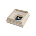 LMT-1855NA 6" Sq. Neptune Halo Solar LED Lighted Vinyl Post Cap - Almond