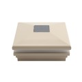 LMT-1855NA 6" Sq. Neptune Halo Solar LED Lighted Vinyl Post Cap - Almond