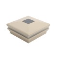 LMT-1855NA 6" Sq. Neptune Halo Solar LED Lighted Vinyl Post Cap - Almond