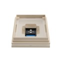 LMT-1855NA 6" Sq. Neptune Halo Solar LED Lighted Vinyl Post Cap - Almond