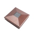 6" Sq. Neptune Halo Solar LED Lighted Vinyl Post Cap for Vinyl Fence and Railing (Antique Copper)
