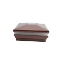 6" Sq. Neptune Halo Solar LED Lighted Vinyl Post Cap for Vinyl Fence and Railing (Antique Copper)