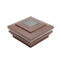 3.625" (3 5/8" x 3 5/8") Cape May Halo Solar LED Lighted Vinyl Post Cap for 4" x 4" Wood Post - Antique Copper