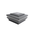 3.625" Sq. Cape May Halo Solar LED Lighted Vinyl Post Cap for Vinyl Fence and Railing (Antique Gray)