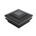 4" Sq. Cape May Halo Solar LED Lighted Vinyl Post Cap for Vinyl Fence and Railing (Hammertone Black)