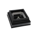 4" Sq. Cape May Halo Solar LED Lighted Vinyl Post Cap for Vinyl Fence and Railing (Hammertone Black)