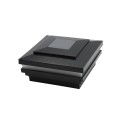 4" Sq. Cape May Halo Solar LED Lighted Vinyl Post Cap for Vinyl Fence and Railing (Hammertone Black)