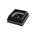 4" Sq. Cape May Halo Solar LED Lighted Vinyl Post Cap for Vinyl Fence and Railing (Hammertone Black)