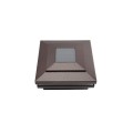 4 1/2" Sq. Cape May Halo Solar LED Lighted Vinyl Post Cap for Vinyl Fence and Railing (Antique Brown)