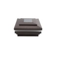 4 1/2" Sq. Cape May Halo Solar LED Lighted Vinyl Post Cap for Vinyl Fence and Railing (Antique Brown)