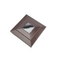 4 1/2" Sq. Cape May Halo Solar LED Lighted Vinyl Post Cap for Vinyl Fence and Railing (Antique Brown)