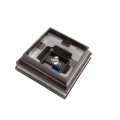 4 1/2" Sq. Cape May Halo Solar LED Lighted Vinyl Post Cap for Vinyl Fence and Railing (Antique Brown)
