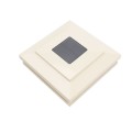 LMT-1858KT 4 1/2" Sq. Cape May Halo Solar LED Lighted Vinyl Post Cap - Beige