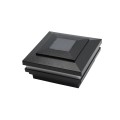 4 1/2" Sq. Cape May Halo Solar LED Lighted Vinyl Post Cap for Vinyl Fence and Railing (Hammertone Black)