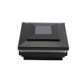 4 1/2" Sq. Cape May Halo Solar LED Lighted Vinyl Post Cap for Vinyl Fence and Railing (Hammertone Black)