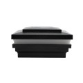 4 1/2" Sq. Cape May Halo Solar LED Lighted Vinyl Post Cap for Vinyl Fence and Railing (Hammertone Black)