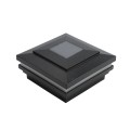 4 1/2" Sq. Cape May Halo Solar LED Lighted Vinyl Post Cap for Vinyl Fence and Railing (Hammertone Black)