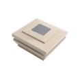4 1/2" Sq. Cape May Halo Solar LED Lighted Vinyl Post Cap for Vinyl Fence and Railing (Khaki)