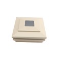 5" Sq. Cape May Halo Solar LED Lighted Vinyl Post Cap for Vinyl Fence and Railing (Almond)