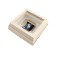 5" Sq. Cape May Halo Solar LED Lighted Vinyl Post Cap for Vinyl Fence and Railing (Almond)