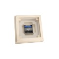 5" Sq. Cape May Halo Solar LED Lighted Vinyl Post Cap for Vinyl Fence and Railing (Almond)