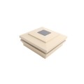 5" Sq. Cape May Halo Solar LED Lighted Vinyl Post Cap for Vinyl Fence and Railing (Beige)