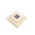 5" Sq. Cape May Halo Solar LED Lighted Vinyl Post Cap for Vinyl Fence and Railing (Beige)