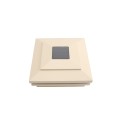 5" Sq. Cape May Halo Solar LED Lighted Vinyl Post Cap for Vinyl Fence and Railing (Beige)
