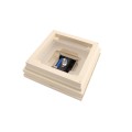 5" Sq. Cape May Halo Solar LED Lighted Vinyl Post Cap for Vinyl Fence and Railing (Beige)