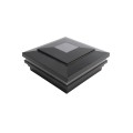 5" Sq. Cape May Halo Solar LED Lighted Vinyl Post Cap for Vinyl Fence and Railing (Hammertone Black)