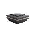 5" Sq. Cape May Halo Solar LED Lighted Vinyl Post Cap for Vinyl Fence and Railing (Hammertone Black)