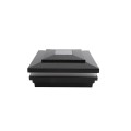 5" Sq. Cape May Halo Solar LED Lighted Vinyl Post Cap for Vinyl Fence and Railing (Hammertone Black)