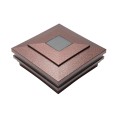 5.625" Sq. Cape May Halo Solar LED Lighted Vinyl Post Cap for Vinyl Fence and Railing (Antique Copper)
