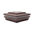 5.625" Sq. Cape May Halo Solar LED Lighted Vinyl Post Cap for Vinyl Fence and Railing (Antique Copper)