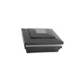 5.625" Sq. Cape May Halo Solar LED Lighted Vinyl Post Cap for Vinyl Fence and Railing (Hammertone Black)