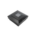 5.625" Sq. Cape May Halo Solar LED Lighted Vinyl Post Cap for Vinyl Fence and Railing (Hammertone Black)