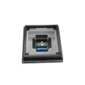 5.625" Sq. Cape May Halo Solar LED Lighted Vinyl Post Cap for Vinyl Fence and Railing (Hammertone Black)