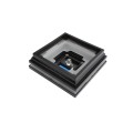 5.625" Sq. Cape May Halo Solar LED Lighted Vinyl Post Cap for Vinyl Fence and Railing (Hammertone Black)