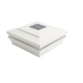 LMT-1860W 5.625" Sq. Cape May Halo Solar LED Lighted Vinyl Post Cap - White