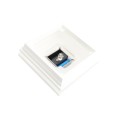 LMT-1860W 5.625" Sq. Cape May Halo Solar LED Lighted Vinyl Post Cap - White