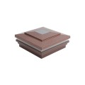6" Sq. Cape May Halo Solar LED Lighted Vinyl Post Cap for Vinyl Fence and Railing (Antique Copper)