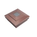 6" Sq. Cape May Halo Solar LED Lighted Vinyl Post Cap for Vinyl Fence and Railing (Antique Copper)